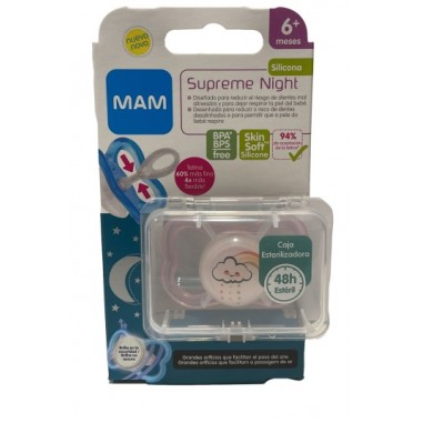 CHUPETE SILICONA SIMETRICA MAM SUPREME NIGHT  6...