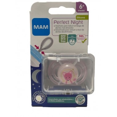 CHUPETE SILICONA FISIOLOGICO MAM PERFECT NIGHT...