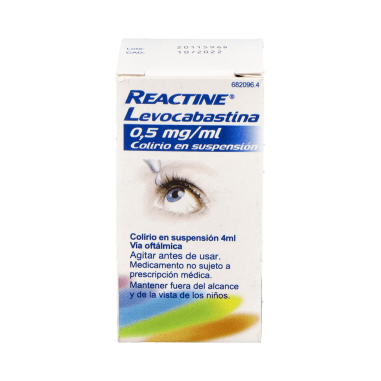 REACTINE LEVOCABASTINA 0,5 mg/ml COLIRIO EN SUSPENSION 1 FRA