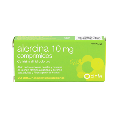 ALERCINA 10 mg 7 COMPRIMIDOS RECUBIERTOS