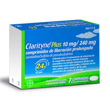 CLARITYNE PLUS 10 mg/240 mg 7 COMPRIMIDOS LIBERACION PROLONG