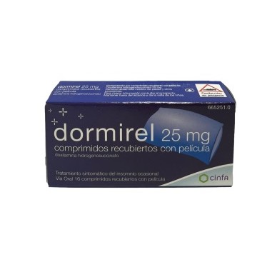 DORMIREL 25 mg 16 COMPRIMIDOS RECUBIERTOS