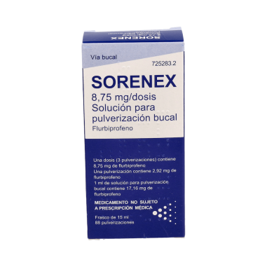SORENEX 8,75 mg/DOSIS SOLUCION PARA PULVERIZACION BUCAL 1 FR