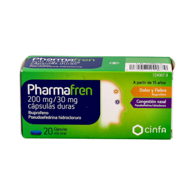 PHARMAFREN 200 mg/30 mg 20 CAPSULAS