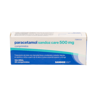 PARACETAMOL SANDOZ CARE EFG 500 mg 20 COMPRIMIDOS