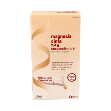 MAGNESIA CINFA 2,4 g 14 SOBRES SUSPENSION ORAL 12 ml