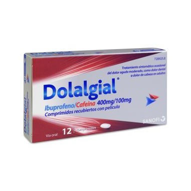 DOLALGIAL IBUPROFENO/CAFEINA 400 mg/100 mg 12 COMPRIMIDOS RE