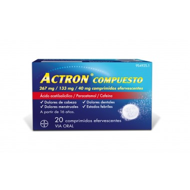 ACTRON COMPUESTO 267 mg/133 mg/40 mg 20 COMPRIMIDOS EFERVESC