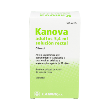KANOVA ADULTOS 6,75 g SOLUCION RECTAL 6 ENEMAS 7,5 ml
