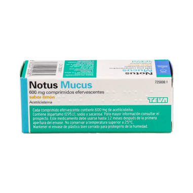 NOTUS MUCUS 600 mg 10 COMPRIMIDOS EFERVESCENTES (SABOR LIMON