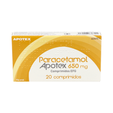 PARACETAMOL AUROVITAS SPAIN EFG 650 mg 20 COMPRIMIDOS