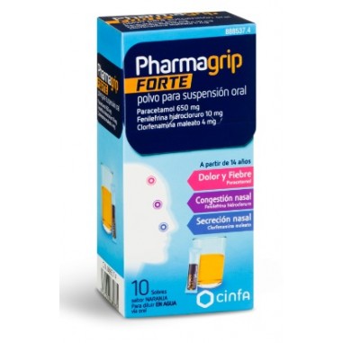 PHARMAGRIP FORTE CONGESTION Y SECRECION NASAL...