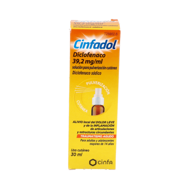 CINFADOL SPRAY 39,2 mg/ml SOLUCION PARA PULVERIZACION CUTANE