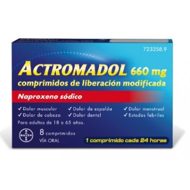 ACTROMADOL 660 mg 8 COMPRIMIDOS LIBERACION...