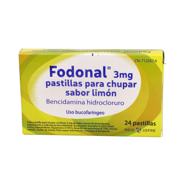FODONAL 3 mg 24 PASTILLAS PARA CHUPAR (SABOR LIMON)