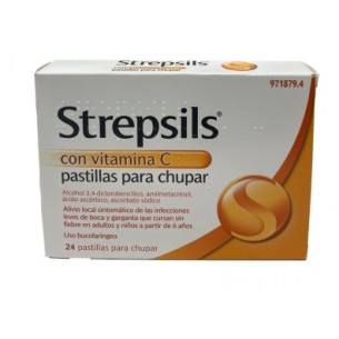 STREPSILS CON VITAMINA C 24 PASTILLAS PARA CHUPAR