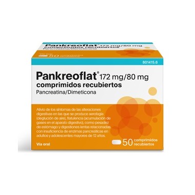 PANKREOFLAT 172 mg/80 mg 50 COMPRIMIDOS...