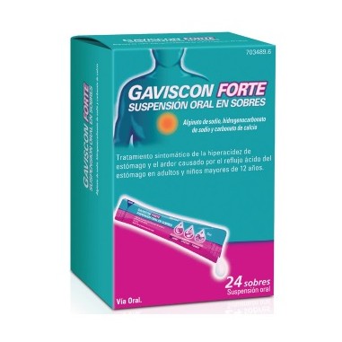GAVISCON FORTE 24 SOBRES SUSPENSION ORAL 10 ml