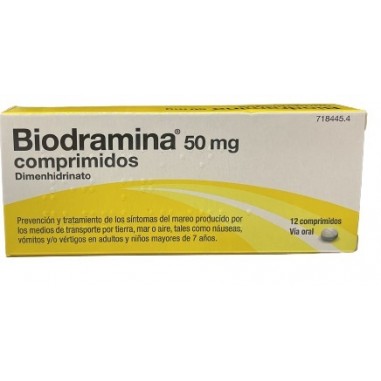 BIODRAMINA 50 mg 12 COMPRIMIDOS
