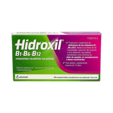 HIDROXIL B1-B6-B12 30 COMPRIMIDOS RECUBIERTOS