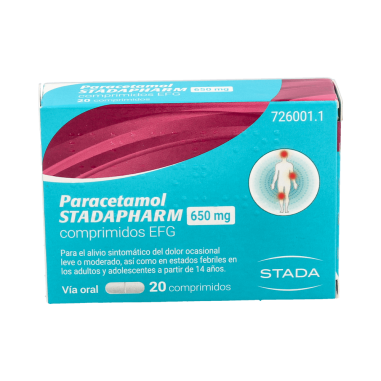 PARACETAMOL STADAPHARM EFG 650 mg 20 COMPRIMIDOS