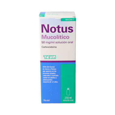 NOTUS MUCOLITICO 50 mg/ml SOLUCION ORAL 1 FRASCO 200 ml