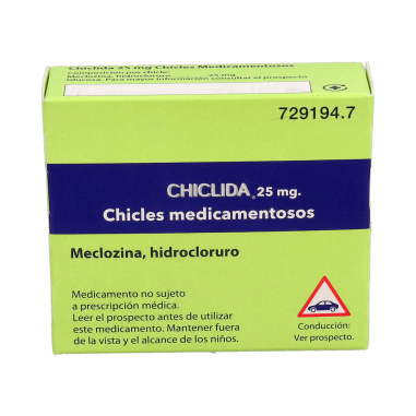 CHICLIDA 25 mg 12 CHICLES MEDICAMENTOSOS