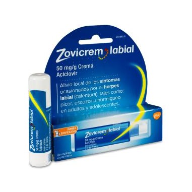 ZOVICREM LABIAL 50 mg/g CREMA 1 TUBO 2 g  BOMBA...
