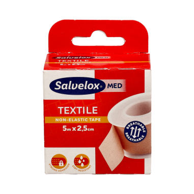 ESPARADRAPO SALVELOX TEXTILE 1 UNIDAD 5 m x 2,5...
