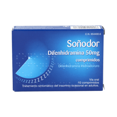 SOÑODOR DIFENHIDRAMINA 50 mg 10 COMPRIMIDOS