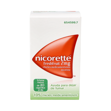 NICORETTE FRESHFRUIT 2 mg 105 CHICLES MEDICAMENTOSOS