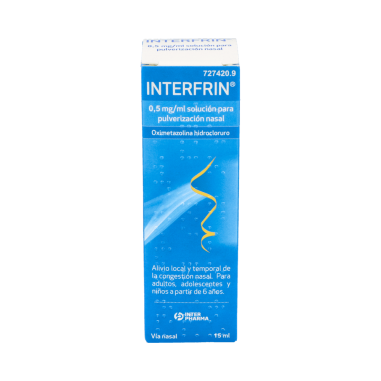INTERFRIN 0,5 mg/ml SOLUCION PARA PULVERIZACION NASAL 1 FRAS