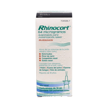 RHINOCORT 64 microgramos/PULVERIZACION SUSPENSION PARA PULVE