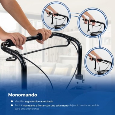 ANDADOR PLEGABLE DE ALUMINIO EMPUÑADURA MONOMANDO