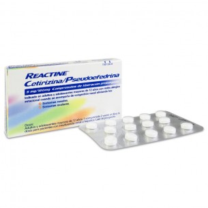REACTINE CETIRIZINA/PSEUDOEFEDRINA 5 mg/120 mg 14 COMPRIMIDO